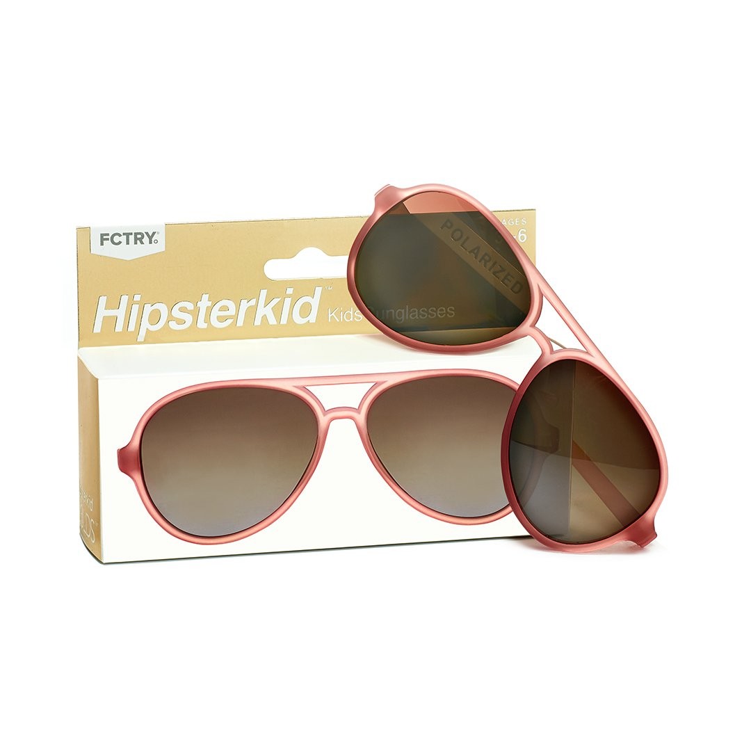 แว่นกันแดดสำหรับเด็ก Hipsterkid Polarized Baby Aviator Sunglasses (Rose)