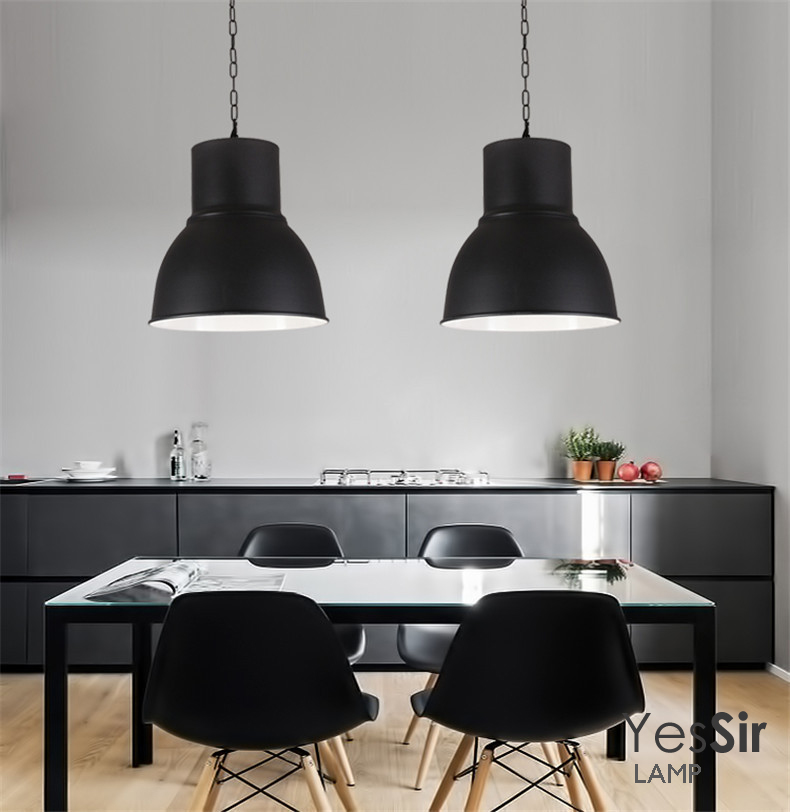 โคมไฟห้อยเพดานนอร์ดิก Jumbo สีดำ