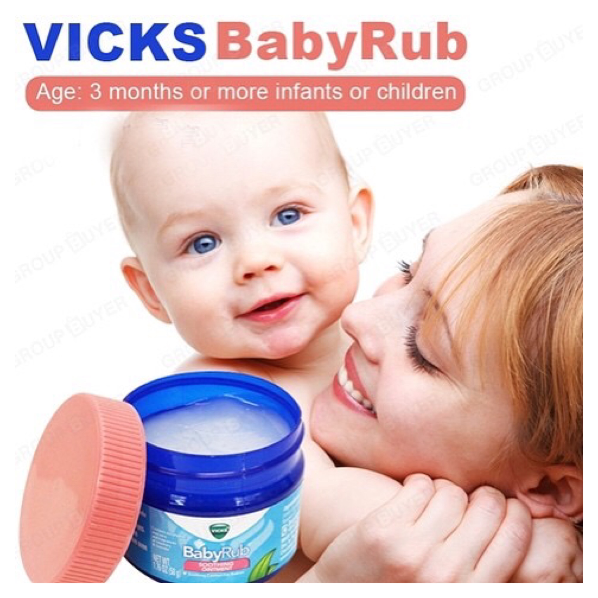 วิคส์เบบี้บาล์มกลิ่นเมนทอล Vicks BabyRub Soothing Vapor Ointment