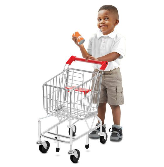 รถเข็นช็อปปิ้งสำหรับเด็ก Melissa & Doug Shopping Cart Toy - Metal Grocery Wagon