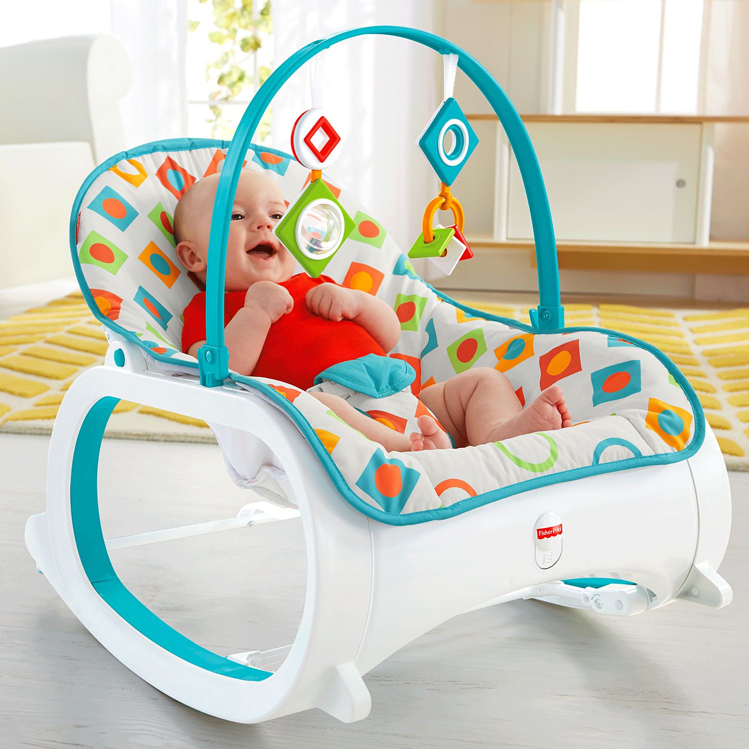 เปลโยกสั่นอัตโนมัติและเก้าอี้โยกเอนกประสงค์ Fisher-Price รุ่น Infant-to-Toddler Rocker (Geo Diamonds)