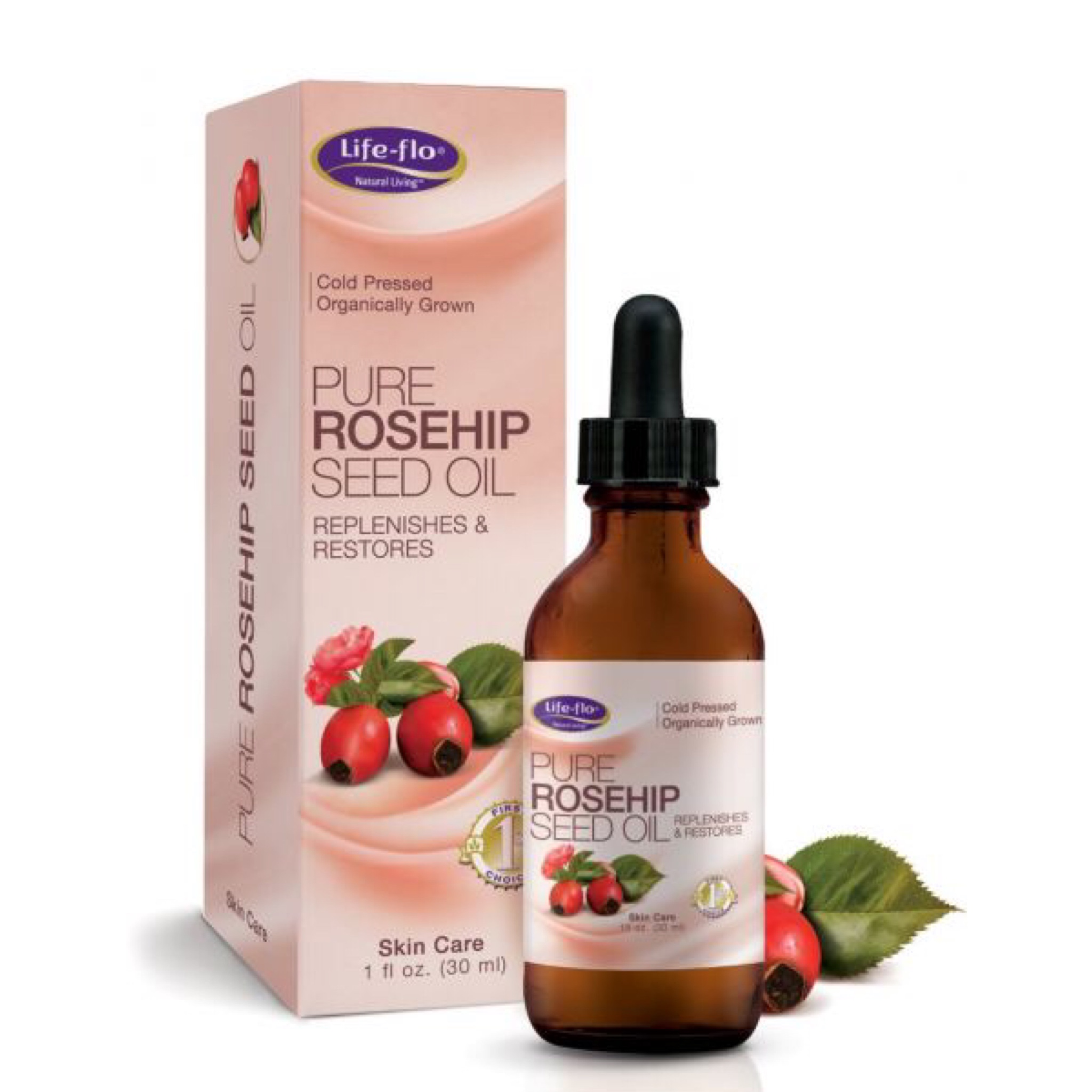 น้ำมันเมล็ดโรสฮิปปลอดสารพิษ Life-flo Cold Pressed Organic Pure Rosehip Seed Oil