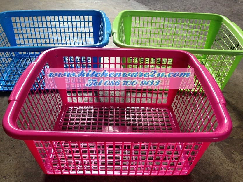 P07734 ตะแกรงเหลี่ยม ทรงลึก (31*41*17 cm) สีเจ็บ No.K1002 ราคาส่งต่อ 12 โหล: 144 ใบ:เฉลี่ย 205 บ./โหล