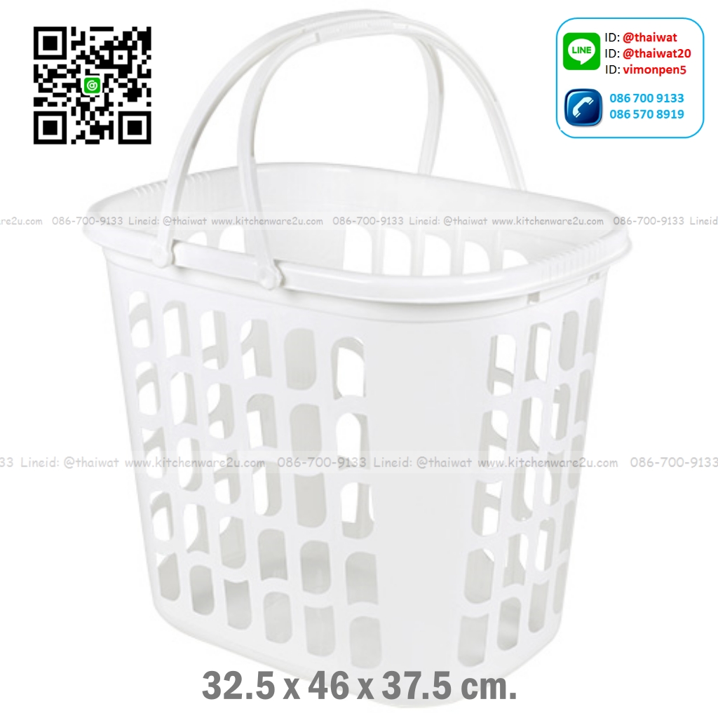 P01221 ตะกร้าผ้าเหลี่ยมหูหิ้ว (32.5 x 46 x 37.5 cm.) เกรดเอ No.4211 ราคาขายส่งต่อ 12 ใบ:เฉลี่ย 140 บต่อใบ