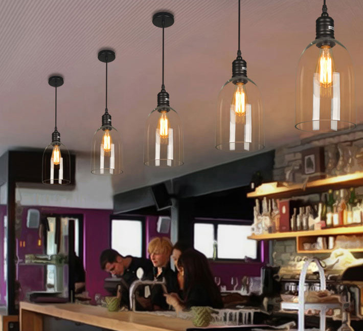 โคมไฟห้อยเพดานแก้ว Retro 15x23cm [SD6201]