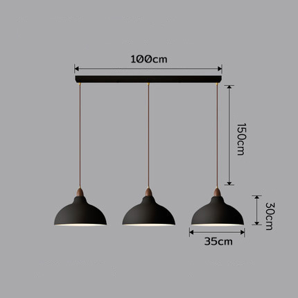 โคมไฟแขวนเพดานสไตล์นอร์ดิกหัวไม้โทนสีวอลนัท ปากโคมกว้าง35cm [AR90]