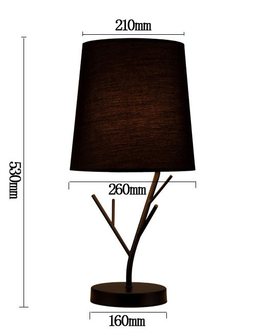 โคมไฟตั้งโต๊ะโมเดิร์นลายกิ่งไม้ สีดำ,สีขาว [T002]