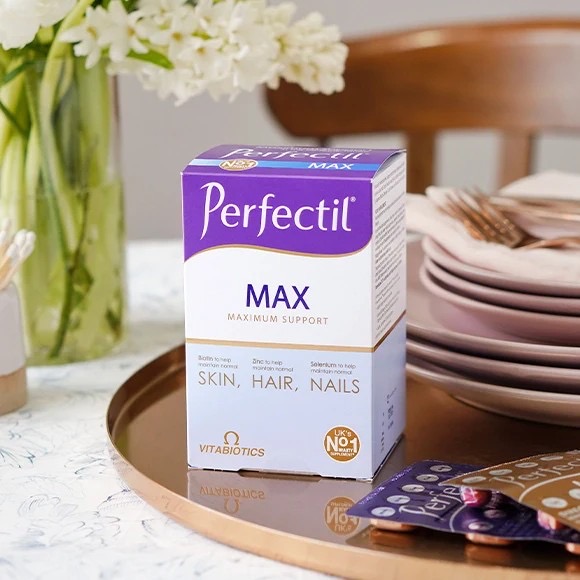 วิตามินบำรุงผิว เส้นผม และเล็บสูตรเข้มข้น Vitabiotics Perfectil Max