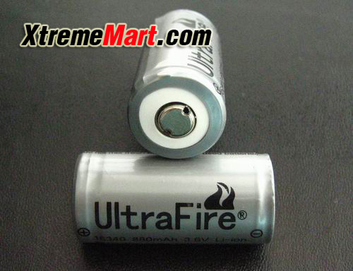 แบตเตอรี่ชาร์จ Li-ion Ultrafire 123A 3.7V 880mAh มีวงจรป้องกัน (ราคาต่อก้อน)