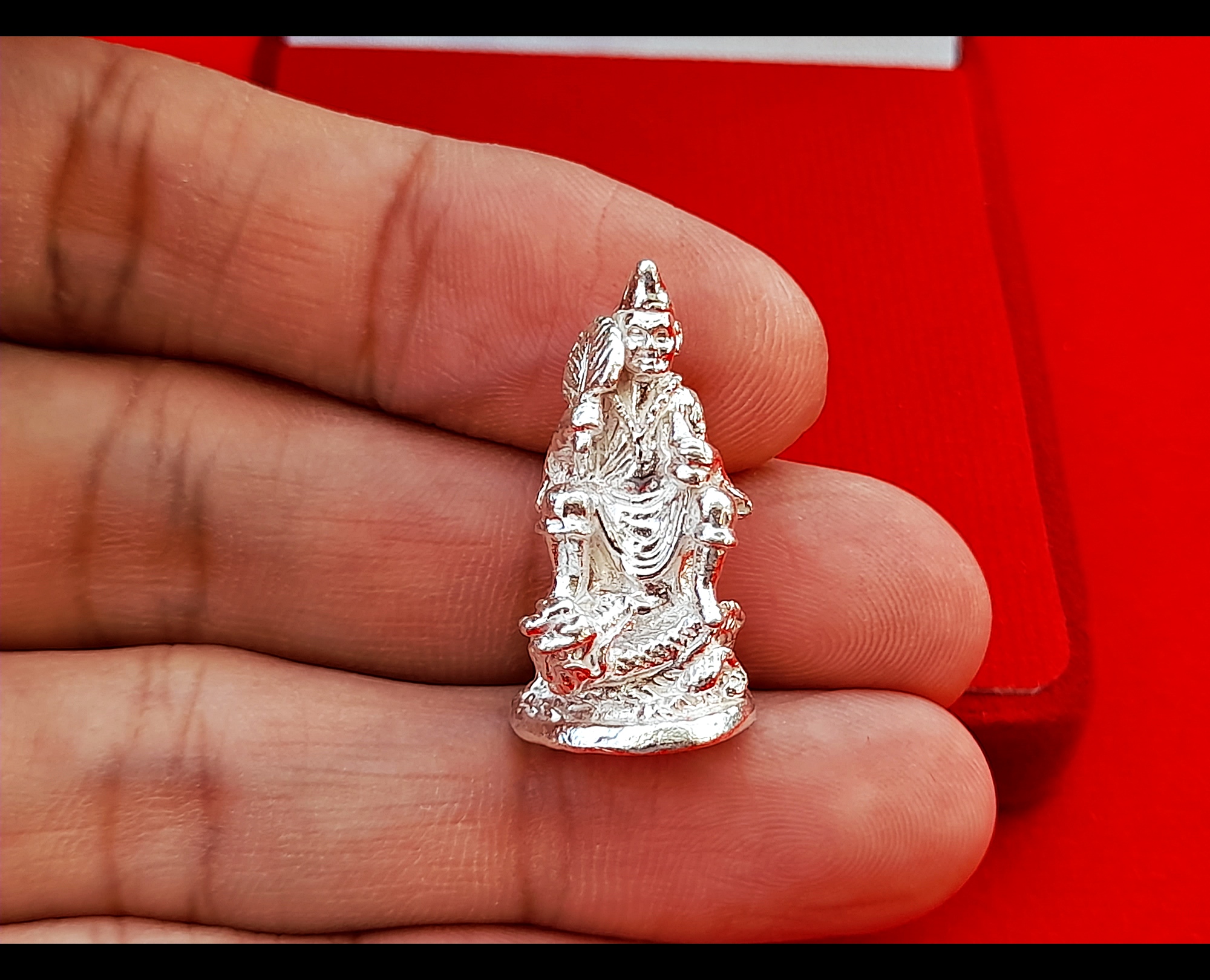 รูปหล่อ พระจี้กง นั่งมังกร เนื้อเงินแท้ (ขนาดพกพา) ปี2564(จัดสร้าง88องค์) #รับประกันแท้ - พระอาจารย์บ๊ะ วัดโพธิ์ลังกา พุทธาภิเษก ปลุกเสกเดี่ยว