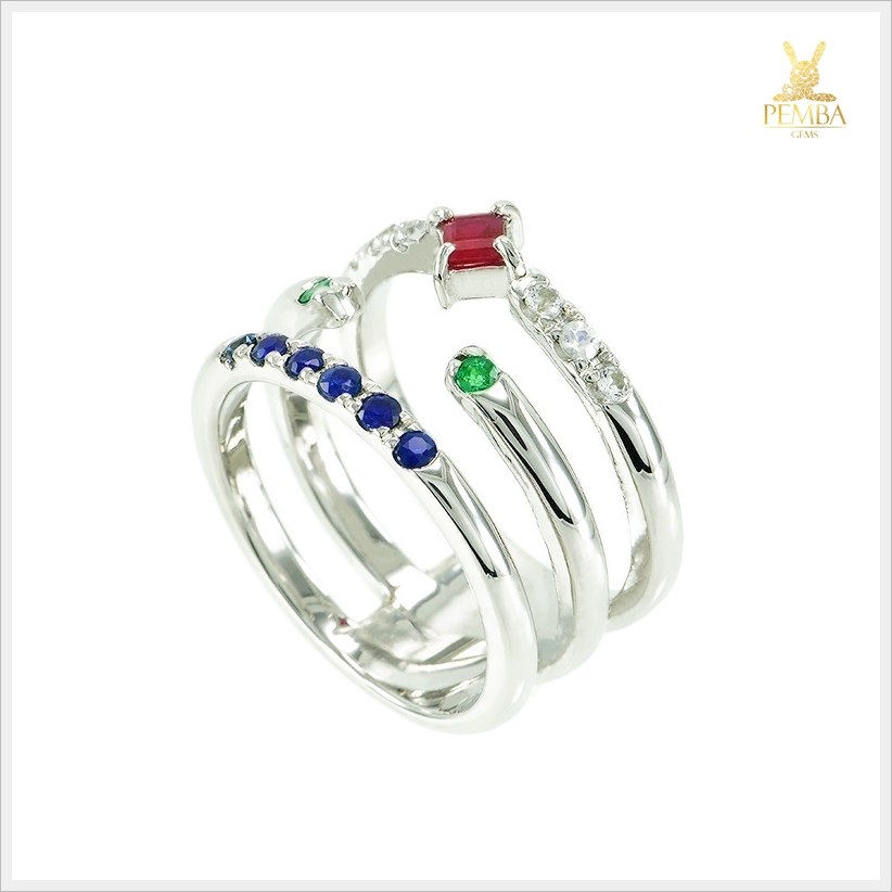 แหวนพลอยแท้ หลากสี ดีไซน์สุดเก่ ดูดีมีเอกลักษณ์ แหวนพลอยแท้