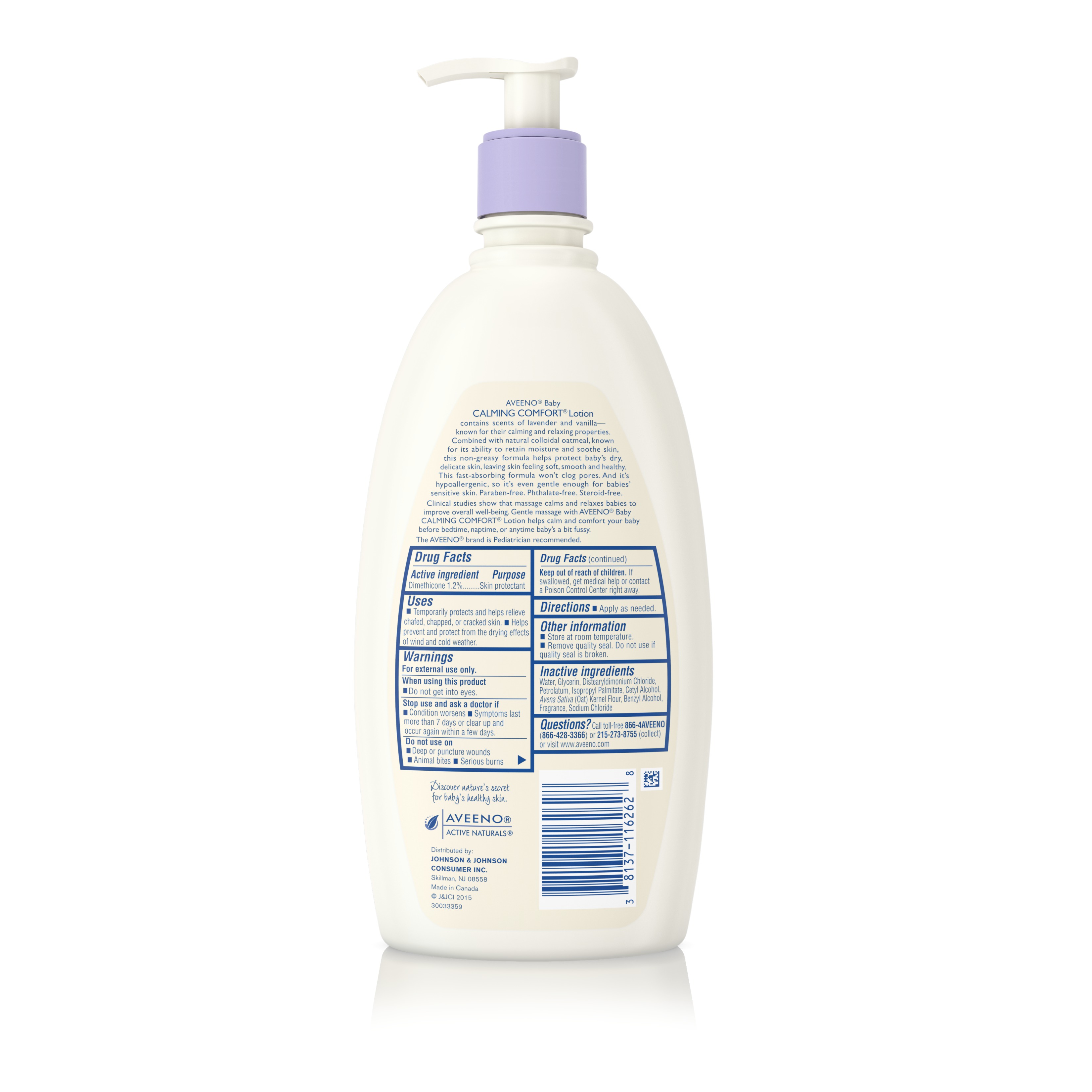 โลชั่นบำรุงผิวจากส่วนผสมของธรรมชาติ Aveeno Baby Calming Comfort Lotion - Lavender & Vanilla