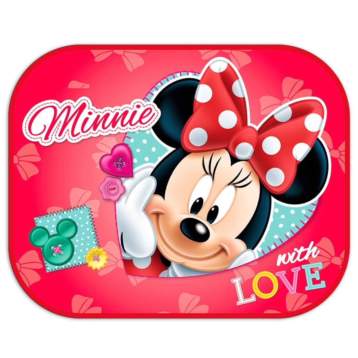 ม่านบังแดดลายตัวการ์ตูนสุดน่ารัก SEVEN Disney Minnie Mouse Folding Window Sunshades (Pack of 2)