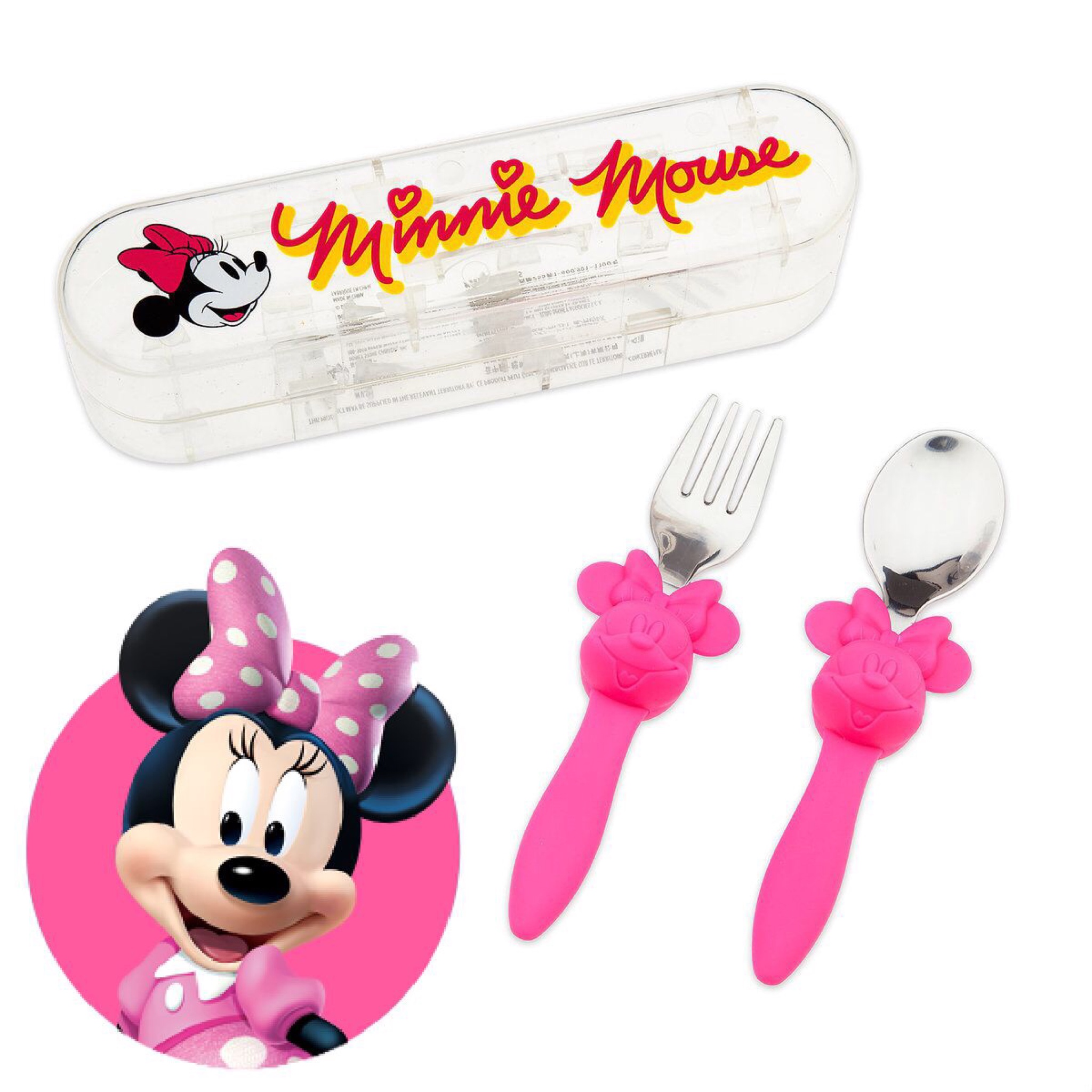 ชุดช้อนและส้อมพร้อมกล่องบรรจุสำหรับเด็ก Disney Minnie Mouse Eats Flatware Set for Kids