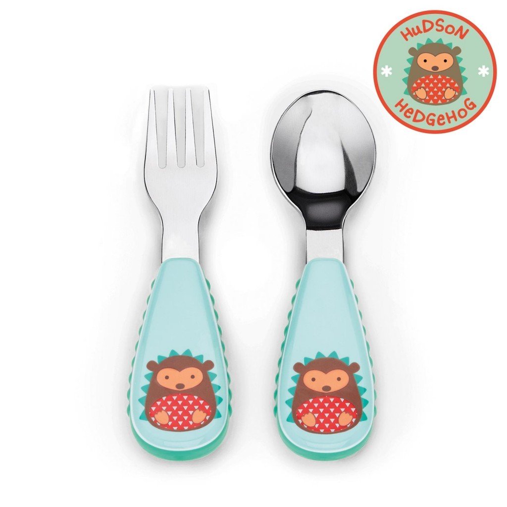 ชุดช้อนและส้อมสำหรับเด็กสุดน่ารัก Skip Hop รุ่น Zootensils Little Kids Fork & Spoon (Hedgehog)