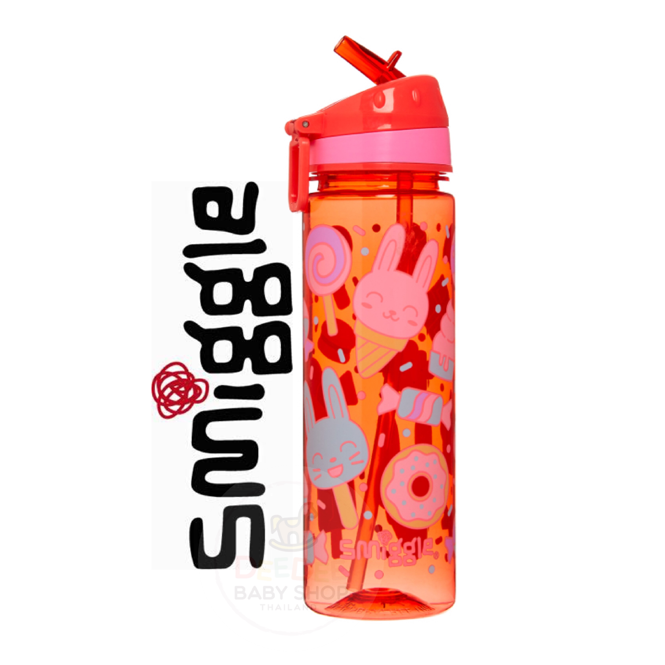 กระติกน้ำชนิดหลอดดื่มสำหรับเด็ก Smiggle Pop Drink Bottle (Coral)
