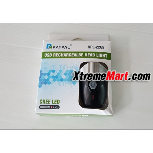 ไฟติดหน้ารถจักรยาน Raypal-RPL-2269 แสงขาว 300 LUMENS Bike Lights USB Rechargeable (Black)