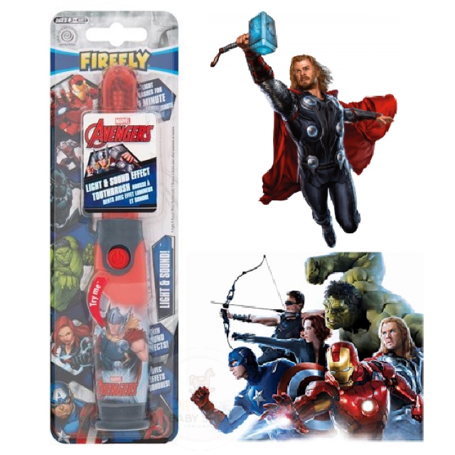 แปรงสีฟันพร้อมแสงไฟและเสียงดนตรี FireFly Avengers Thor Light & Sound Effect Toothbrush