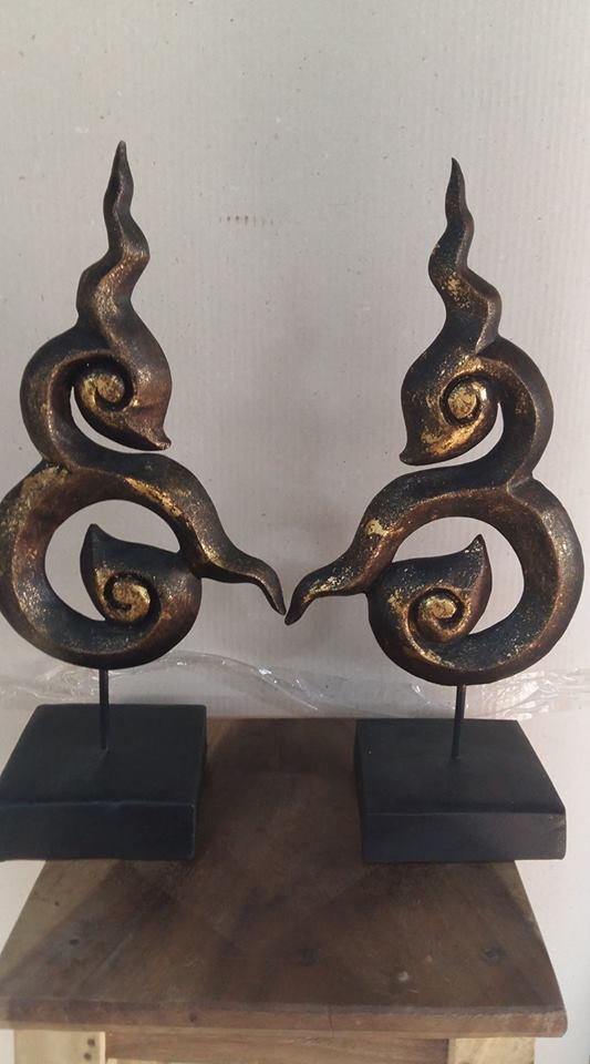 เลข 9 ไทย มหามงคล ปิดทองทำสีรมดำ