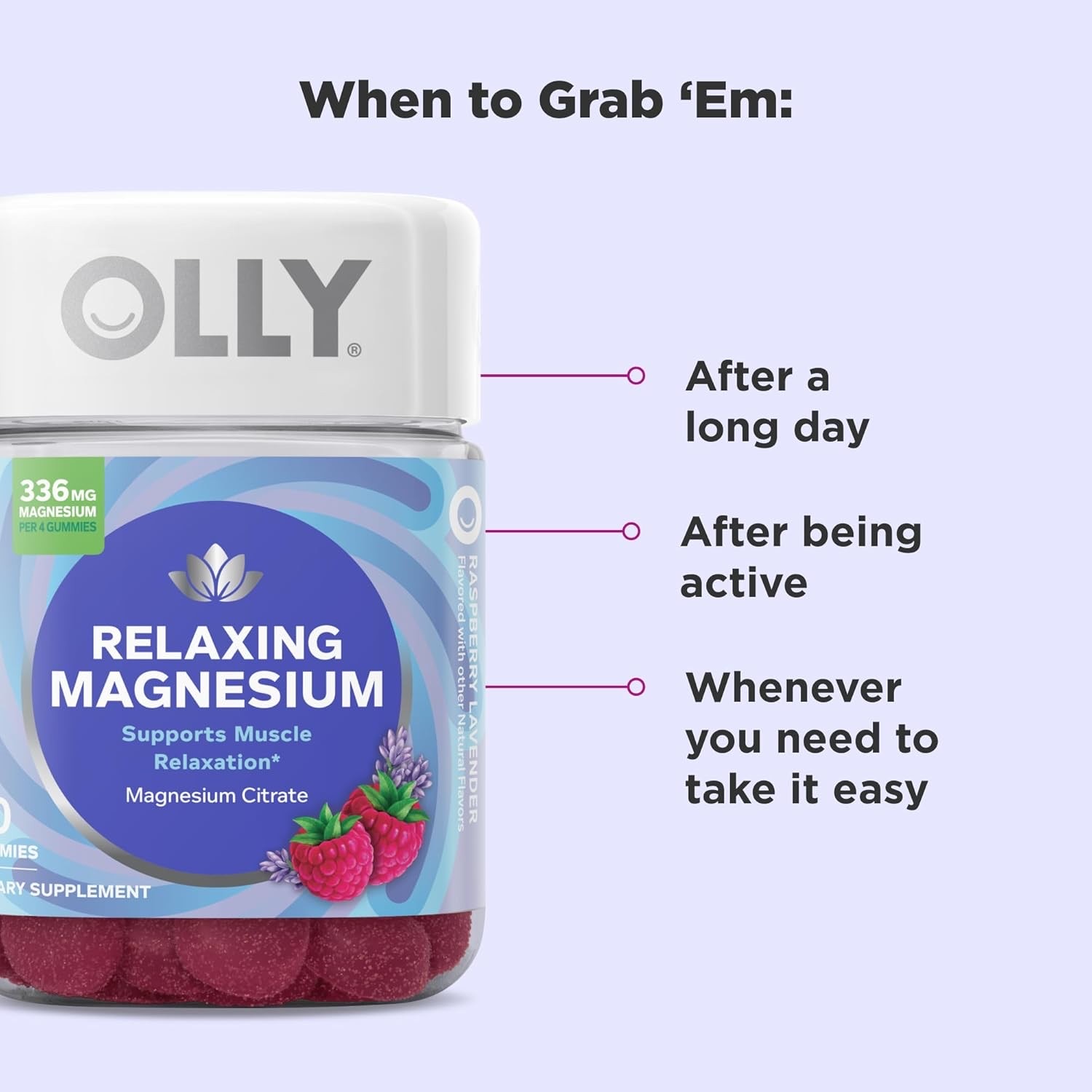 แมกนีเซียมชนิดกัมมี่ OLLY Relaxing Magnesium