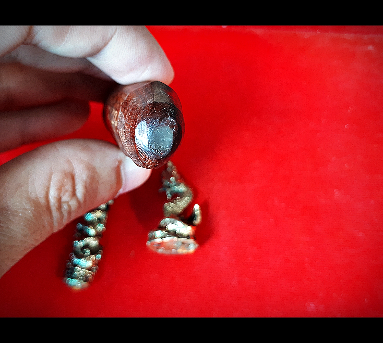 ปลัดขิกหัวเสือ มีกริ่ง ไม้มะค่า รุ่นแรก หลวงพ่อหนุน วัดพุทธโมกข์