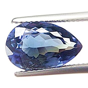 Tanzanite พลอยแทนซาไนท์ รูปหยดน้ำ หนัก 4.68 กะรัต สีน้ำเงิน หวานสวย ความสะอาดมองตาเปล่าสะอาด 98% ส่องด้วยกล้องขยายสะอาด 90%