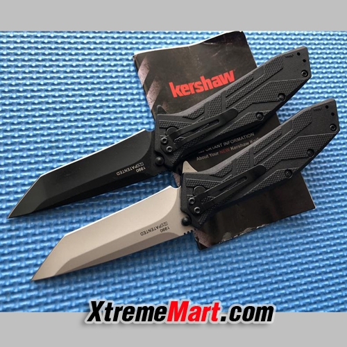 มีดพับ Kershaw 1990 Stainless Steel Survival Folding Knife (ใบเงิน ด้ามดำ)