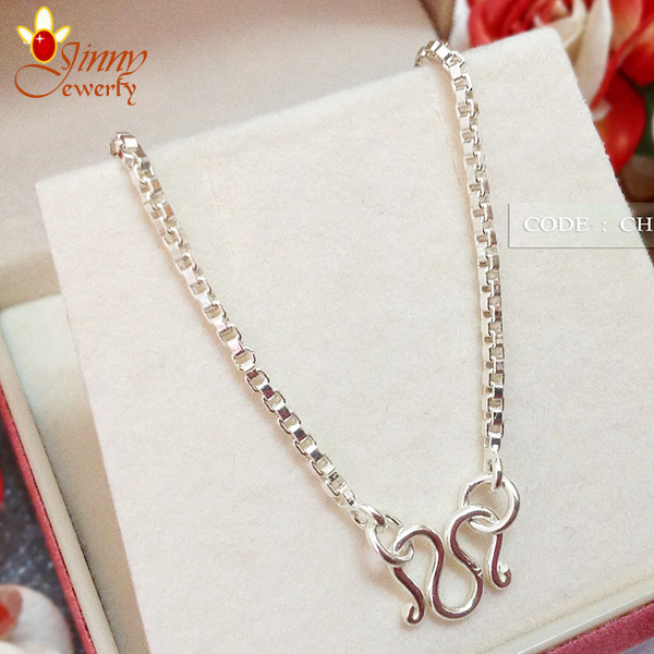 สร้อยคอเงินแท้ 92.5% สร้อยสำหรับเด็ก ลายกล่อง box หนัก 1-2 สลึง (งานไทย)