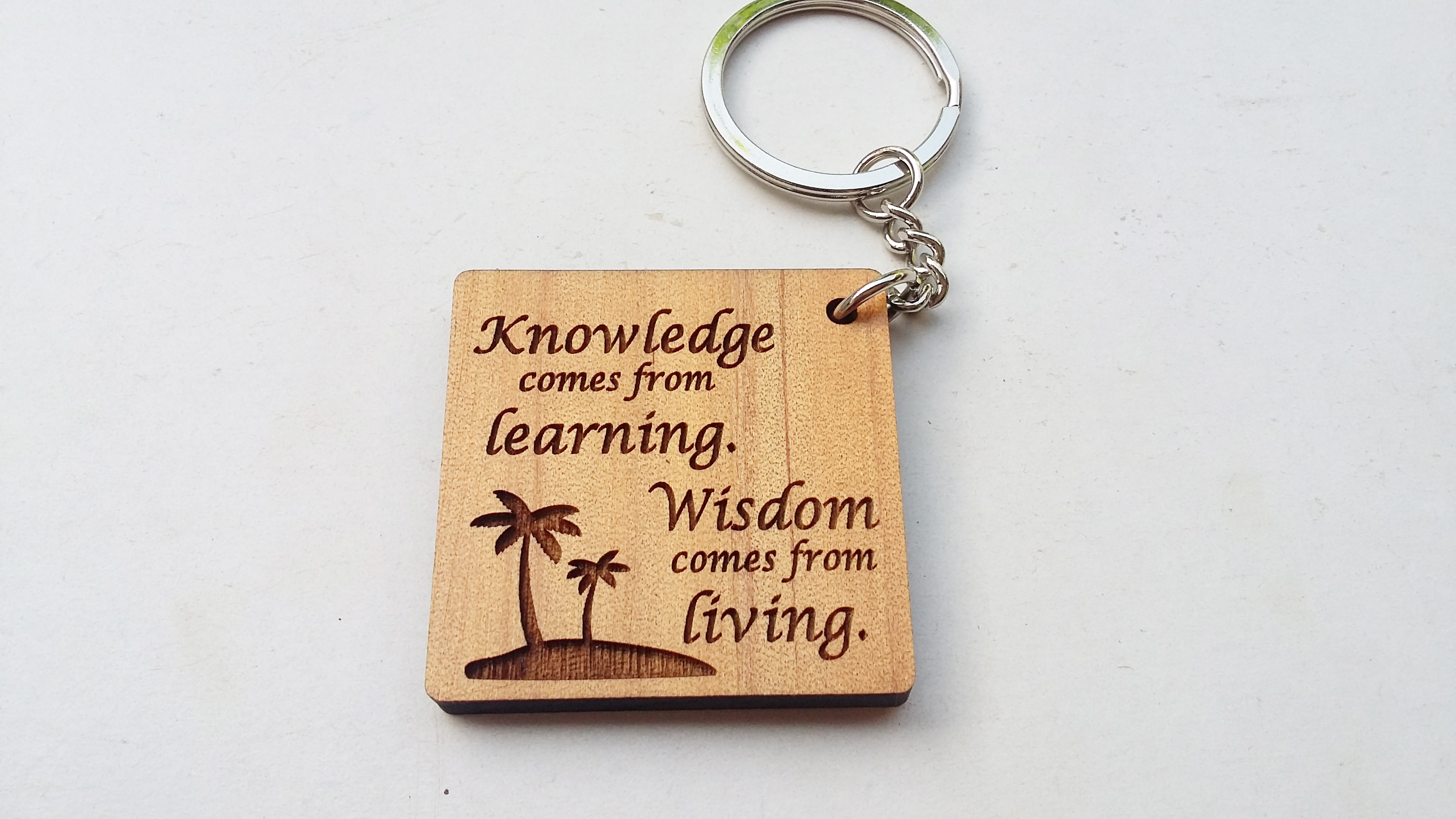 พวงกุญแจไม้ พวงกุญแจไม้ใส่ข้อความ