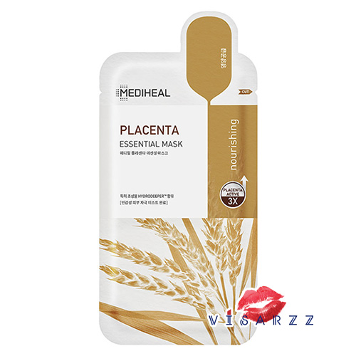 (1 แผ่น) Mediheal Placenta Essential Mask แผ่นมาส์กสูตร Placenta เน้นเติมสารอาหารให้ผิวยืดหยุ่นพร้อมรับการบำรุง เพื่อฟื้นฟูผิว ชะลอการเกิดริ้วรอยก่อนวัย
