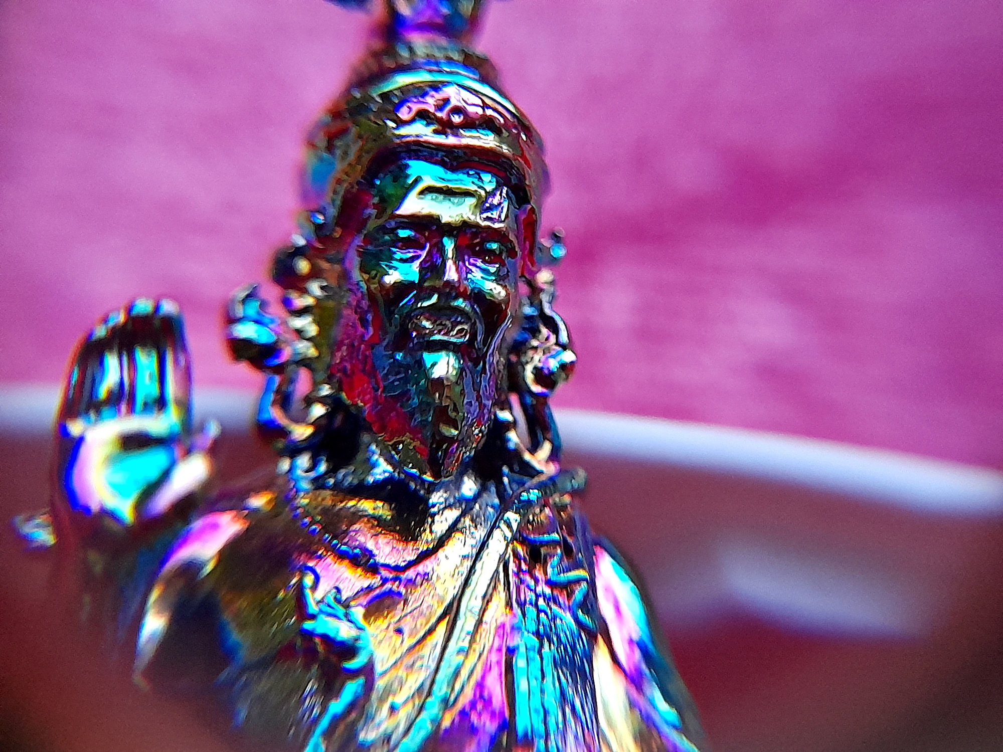 รูปหล่อ พ่อปู่ฤาษี พญานาค(ครูอาจารย์ของเหล่าสายพญานาค) เนื้อไทเทเนียม สีรุ้ง(ขนาดเล็กพกพา) ปี2564 - (เข้าพิธีบวงสรวงแล้ว) #รับประกันแท้