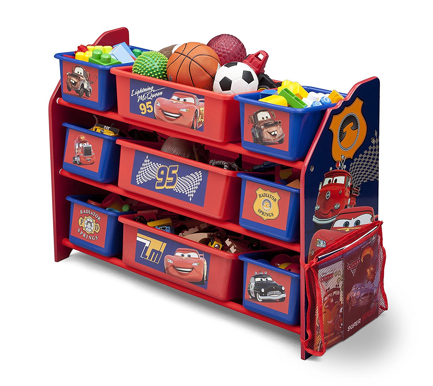 ชั้นเก็บของไม้พร้อมกระบะพลาสติก Delta Children Plastic 9 Bin Organizer (Cars)