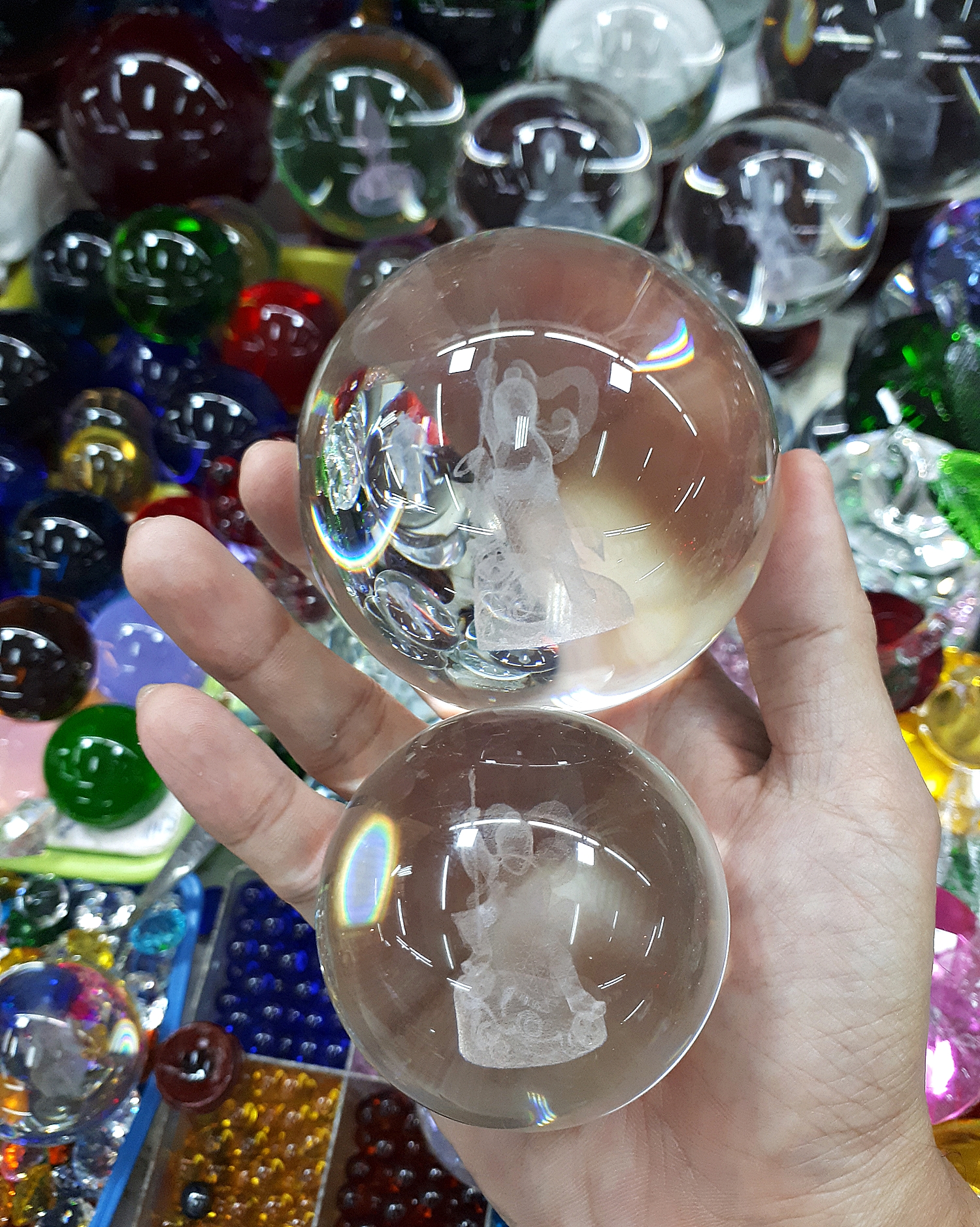ลูกแก้ว ลายนาจา สีใส (3มิติ ยิงเลเซอร์)