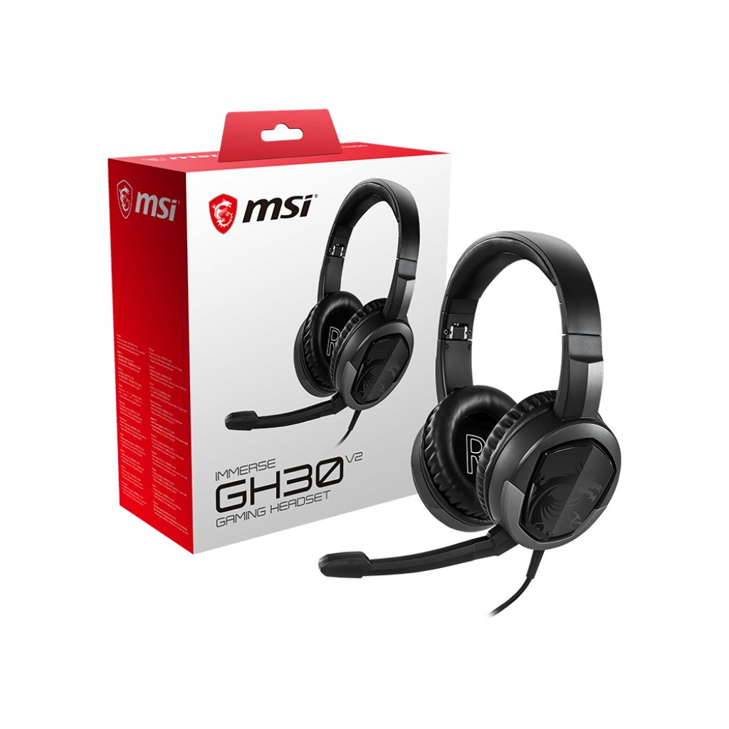Headset MSI Immerse GH30 V2 7.1 Surround Sound 3.5mm Plug หูฟังเกมมิ่ง รับประกันศูนย์2ปี