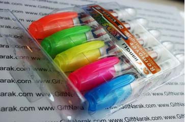 ปากกาไฮไลท์แบบลบได้ 5 ด้ามในกล่อง