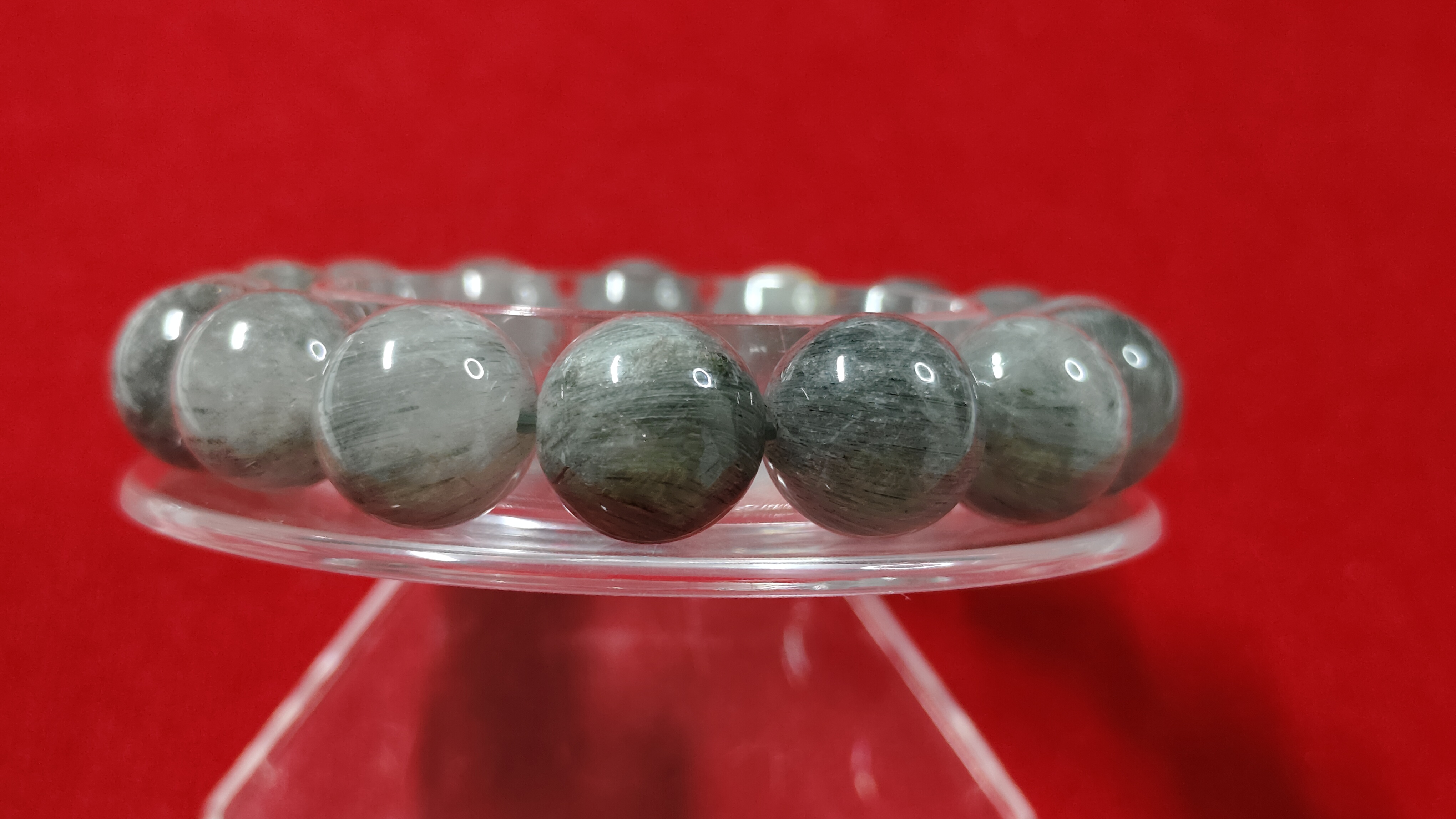 #ข้อมือแก้วโป่งข่าม(แก้วฟ้าแร)รหัสbh-0052