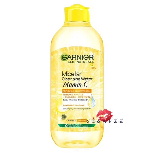 (ฝาสีเหลือง 400mL) Garnier Micellar Cleansing Water Vitamin C การ์นิเย่ สกิน แนทเชอรัลส์ ไมเซล่า คลีนซิ่ง วอเตอร์ วิตามินซี เพื่อผิวสะอาด กระจ่างใส ลดเลือนความหมองคล้ำ เช็ดเดียวได้ถึงสองใสคือใสสะอาดและใสสว่าง