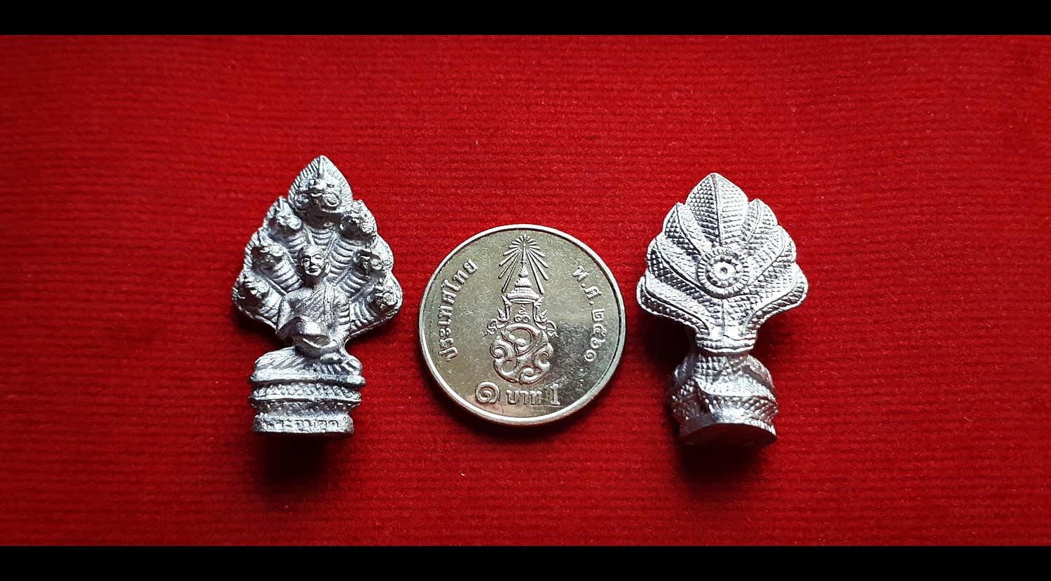 พระอุปคุต พญานาคปรก7หัว เนื้อโลหะชนวนรวมแร่ (ขนาดพกพา ห้อยคอ) #รับประกันแท้ - หลวงพ่อหนุน วัดพุทธโมกข์