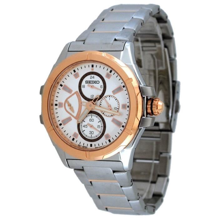 Seiko Men's Gold-tone stainless steel with Silver Dial Analog Watch SRL034P1