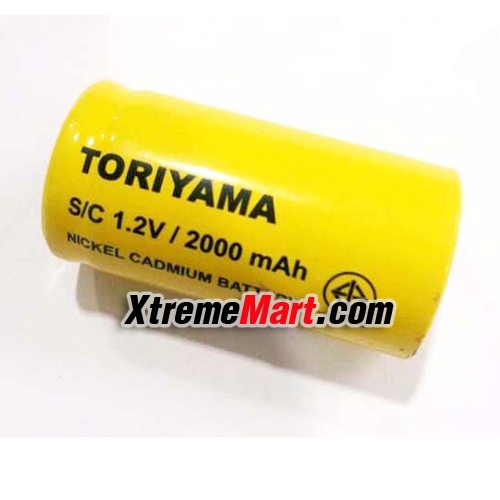 แบตเตอรี่ NICKEL CADMIUM BATTERY TORIYAMA S/C 1.2V / 2000 mAh (ก้อนละ)