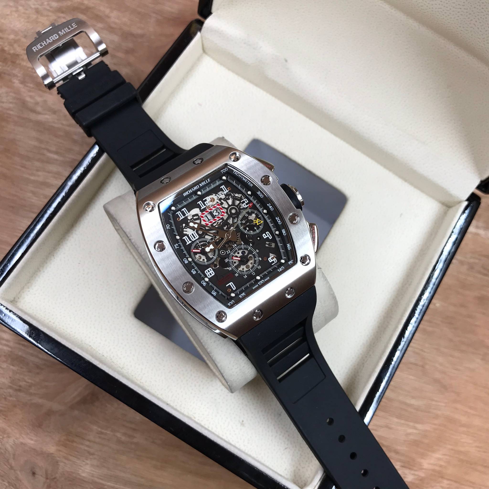 นาฬิกา Richard Mille RM11-FM Silver black - งานเกรด Mirror Swiss