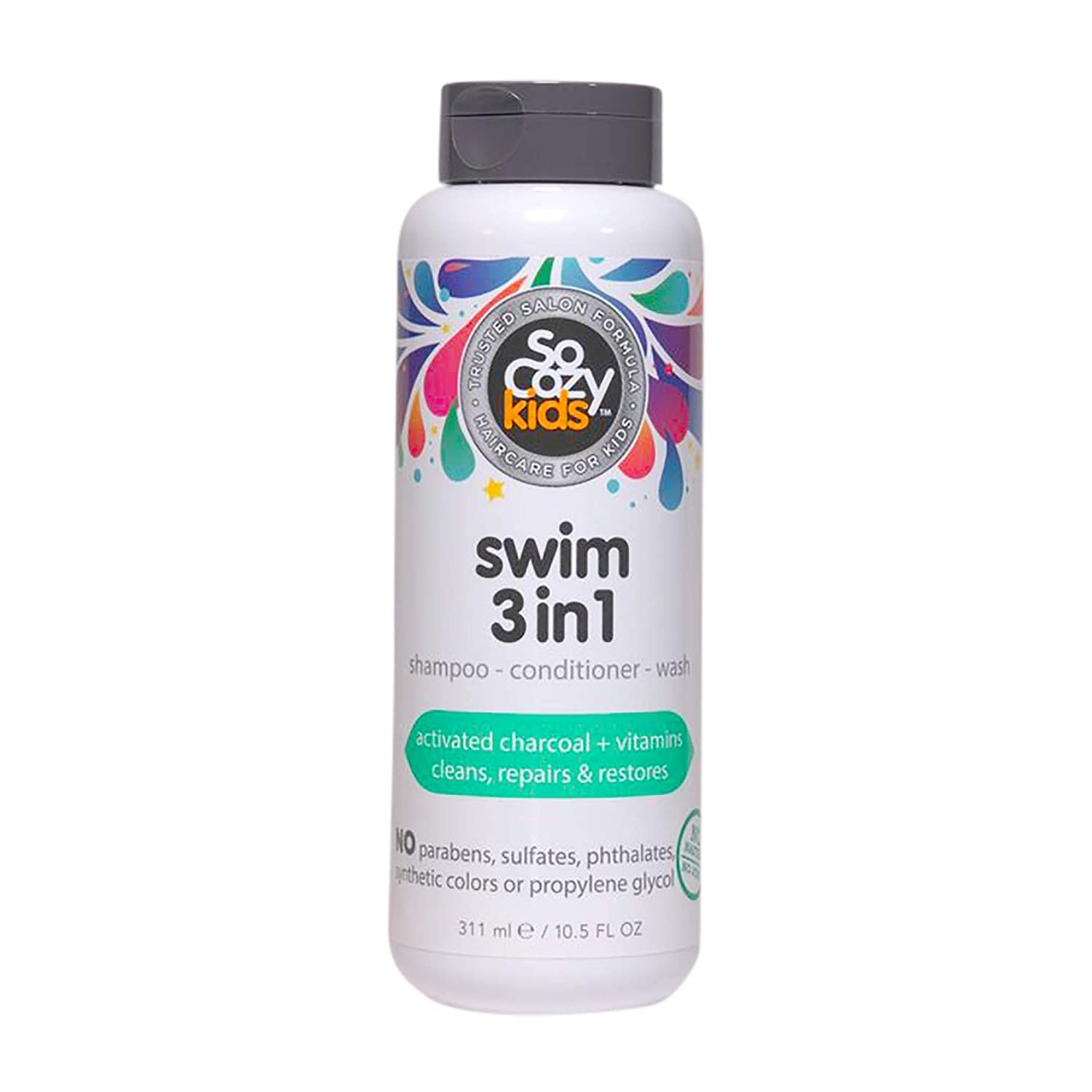 แชมพูผสมครีมนวดผมและสบู่เหลวสำหรับเด็ก SoCozy Kids Swim 3-in-1 Shampoo + Conditioner + Wash