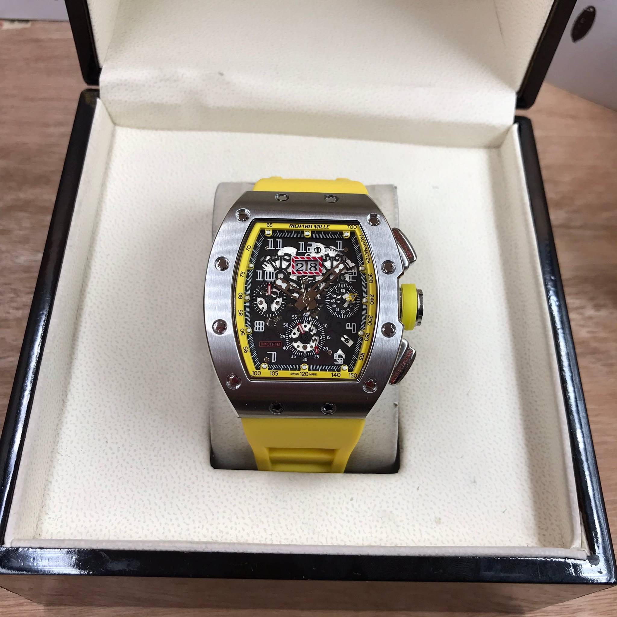 นาฬิกา Richard Mille RM11-03 Silver yellow - งานเกรด Mirror Swiss
