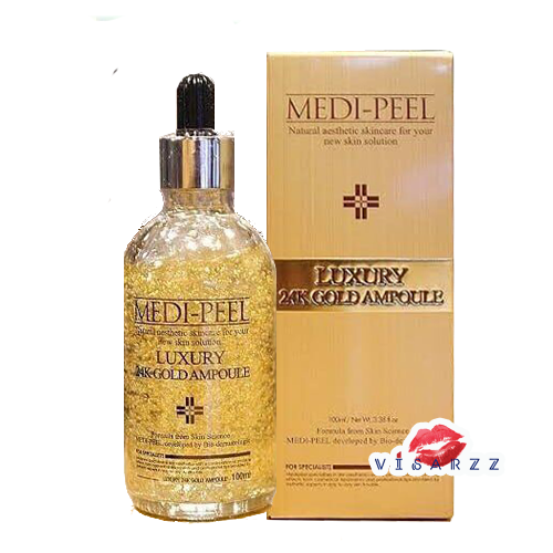พร้อมส่ง Medi-Peel Luxury 24K Gold Ampoule 100mL เน้นการบำรุงโครงสร้างผิว ช่วยต่อต้านริ้วรอยก่อนวัยได้ดี ช่วยให้ผิวใส อ่อนเยาว์ได้นาน ช่วยให้ริ้วรอยตื้นขึ้น ผิวดูเนียน อ่อนเยาว์มากขึ้น ใช้แล้วผิวฟู เต่งตึง หน้าดูอิ่มน้ำ ช่วยให้ผิวแข็งแรง เซลส์ผิวที่เกิดให