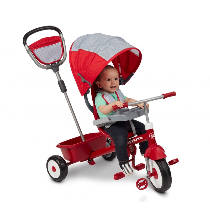 รถเข็นเด็กและรถจักรยานสามล้อเอนกประสงค์ Radio Flyer 5-in-1 Stroll 'n Trike