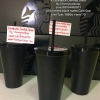 สายdark,สายเข้มไม่ควรพลาด Starbucks Cold Cup Stainless Steel Matte Black 16 ozหลอดพลาสติกดำ แก้วดำ
