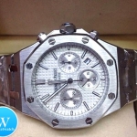 นาฬิกา Audemars Piguet Royal Oak Offshore เกรด Mirror สีเงิน สายเลสสีเงิน หน้าปัดสีขาว สุดยอดแห่งดีไซร์