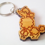 พวงกุญแจไม้ หมาพุดเดิ้ล แบบ 6