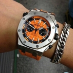 นาฬิกา Audemars Piguet Royal Oak Offshore Diver Chronograpp สีเงิน สายยางสีส้ม
