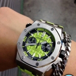 นาฬิกา Audemars Piguet Royal Oak Offshore Diver Chronograpp สีเงิน สายยางสีเขียว